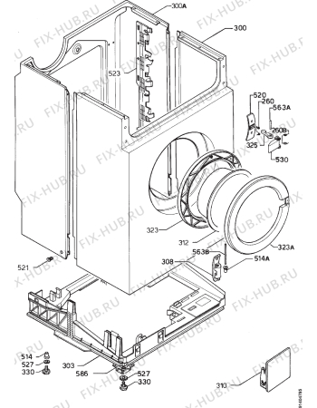 Взрыв-схема стиральной машины Domoline WV400 - Схема узла Cabinet + armatures